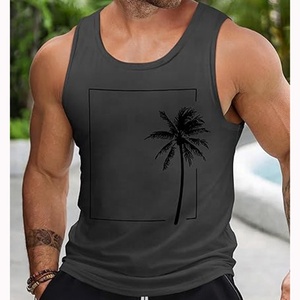 Hommes 100% Coton Débardeur Gym Shirt Casual Sports T-Shirt Bouton Badge pour Active Running Fitness Basketball Tennis Sports Events - Product Image 1