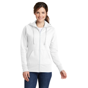 Sudadera con capucha y cremallera de algodón fino para mujer, sudadera ComfortBlend EcoSmart, sudadera Flex Fleece Unisex con cremallera completa - Product Image 1