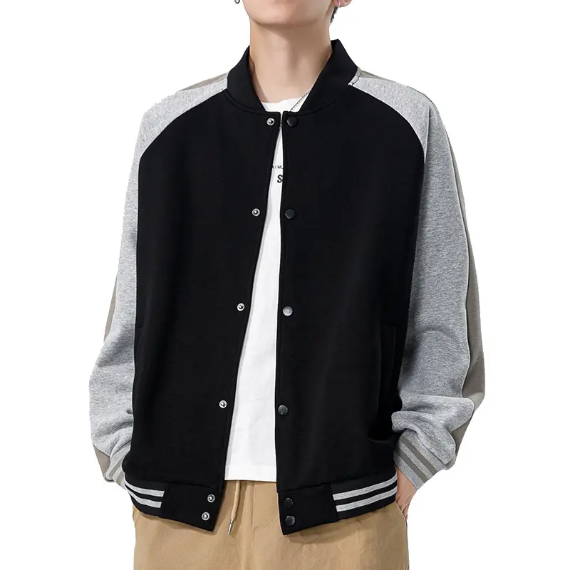 Winter wholesale blank leather baseball jacket men custom letterman casual outdoor coat baseball jersey jackets