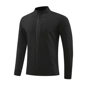 Veste de sport décontractée pour homme avec poche latérale zippée et col montant, couleur unie, logo avant - Product Image 5