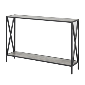 <b>Industrial</b> Black Metal <b>Console</b> <b>Table</b> with Modern X Frame Design for Stylish Entryway and Contemporary Home Decor Look - Product Image 1