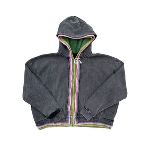 Sweat-shirt d'hiver pour homme tendance, vêtements de jogging, logo personnalisé, impression numérique, 100% coton, trois couches, fermeture éclair, vente en gros - Product Image 1