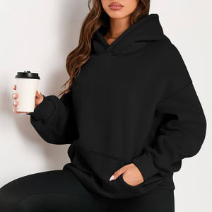 Sudadera con capucha de manga larga con logotipo estampado de alta calidad para mujer, sudadera de lana de algodón, sudaderas con capucha de gran tamaño, ropa de calle de punto para mujer - Product Image 5