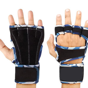 Custom Fitness Gym Gloves with Wrist Wrap <b>Hand</b> Gloves for Weightlifting Workout Sports Training Made of Quality Leather - Product Image 6