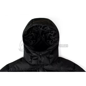 Blouson Homme 2026 à Capuche Col Montant Rembourré Respirant Coupe-Vent Remplissage Coton Design Personnalisé Couleur Personnalisée Fermeture Éclair Noire - Product Image 4