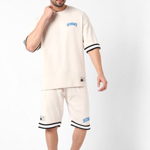 Conjunto de pantalones cortos de verano para hombre, material tejido de poliéster/algodón transpirable de secado rápido, estampado personalizado, el mejor sólido hecho en Pakistán - Product Image 1