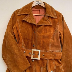 High Quality Vintage 70s Sheep Belted Coat Boho Brown Winter <b>Jacket</b> Pockets Retro <b>Western</b> Style Windproof Button Outerwear Women - Product Image 4