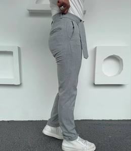 กางเกงขายาวผู้ชายสีน้ำเงินกรมท่า ทรงปกติ ผ้าสเตรช ไซส์ใหญ่ สไตล์ลำลอง เรียบหรู เหมาะสำหรับใส่ทำงาน เอวยางยืด ติดซิป ทรงตรง ผ้าฝ้าย สไตล์ฮิปฮอป - Product Image 2