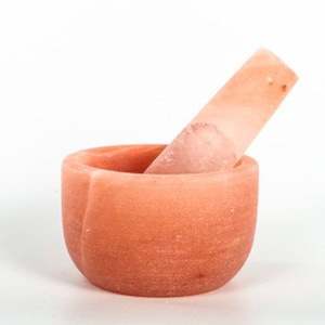 Mortier pilon sel rose de l'Himalaya de qualité supérieure style fleur d'ivoire sel gemme sain fabriqué au Pakistan - Product Image 5