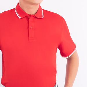 <b>Red</b> Polo Shirt Premium Cotton Blend Vibrant Color Modern Fit Comfortable <b>Fabric</b> for Retail Events or Corporate Brand Uniforms - Product Image 4