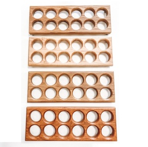 Bandeja de huevos de madera rústica con compartimentos Soporte de huevos de madera ecológico completamente personalizado para bandeja de huevos de madera de cocina - Product Image 4