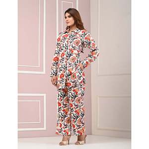 Conjunto de 2 Piezas de Algodón en Blanco y Rojo, Talla 3XL, Estampado, para Verano, con Decoración de Botones en la Parte Superior y Pantalones Cortos - Product Image 5