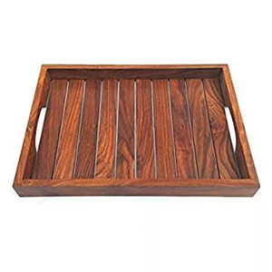 Bandeja de té y café de madera con forma rectangular rústica al por mayor, bandeja de servicio decorativa de color personalizado/localizador para el hogar, regalo de boda de lujo - Product Image 5