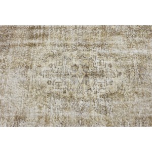 Alfombra turca clásica Vintage Beige 3,6X6,8 pies área grande diseño de retazos de lana látex Rectangular alfombra abstracta para habitación de pasillo - Product Image 5