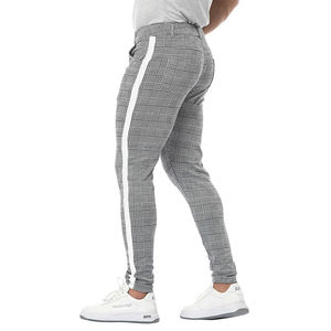 Autumn New <b>Men's</b> Classic Track Bottoms Casual Plaid Pants with High <b>Waist</b> <b>Elastic</b> Skinny Joggers Lightweight Sports Clothes - Product Image 3