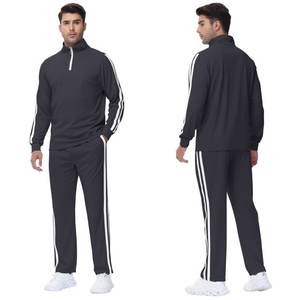 Survêtements pour hommes 2 pièces à manches longues athlétique Full Zip Sweatsuits Jogging Suit Set Casual Outdoor Streetwear Sport Tracksuit Set - Product Image 3