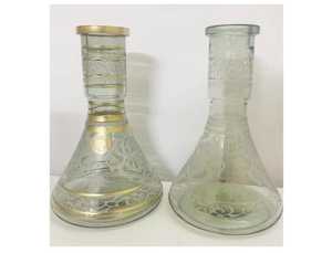 Botella de Narguile de Vidrio Colorida Única con Grabado Profundo Estilo Boho Egipcio de Lujo 2025, 30CM, Florero de Shisha Dorado Metálico - Product Image 2