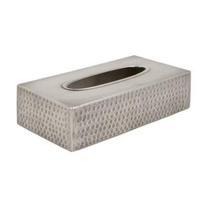 Rectangle argent martelé Design métal boîte à mouchoirs décoration de la maison cuisine porte-papier vente d'usine - Product Image 1