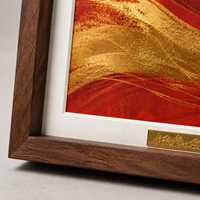 Cadre photo décoratif rouge et or avec support, taille personnalisée
