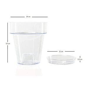 Resistente UV 3 14cm per interni/esterni vasi da fiori e fioriere con piattini in plastica per piante e fiori - Product Image 2