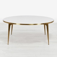 Metallrahmen Couch tisch Moderne Möbel Lässig Runder Eck tisch Schiefer Tee & Saft platte Runde Form Goldene Beine Marmor Verwendung
