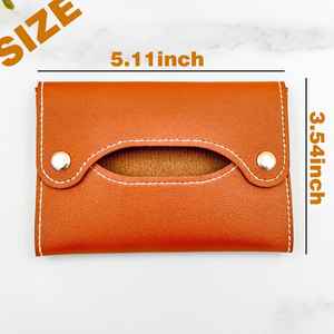 Caja de pañuelos para coche, dispensador de servilletas de cuero, contenedor de toallitas para coches, SUV, camiones, organizador de pañuelos faciales, - Product Image 5