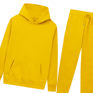 Conjunto Deportivo de Sudadera con Capucha Amarilla y Pantalones Jogger para Hombre y Mujer, Ropa Deportiva Casual de Invierno, Venta al Por Mayor de Fábrica, Logotipo Personalizado OEM - Product Image 2