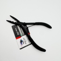 Outils pour extensions de cils Lucky Lash, micro-anneaux noirs mats à 2 trous, pince à extensions de cheveux de haute qualité en acier inoxydable, personnalisée