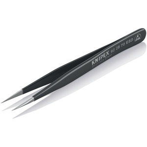 Pinzas de precisión de 110 mm, punta fina recta, acero inoxidable, antimagnéticas, conductoras eléctricamente, de KNIPEX - Product Image 3