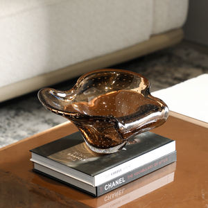 <span class=keywords><strong>Vase</strong></span> à fleurs en <span class=keywords><strong>verre</strong></span> brun cristal Art déco moderne nordique Fait à la main <span class=keywords><strong>Vase</strong></span> de table Décoration de la maison - Product Image 4