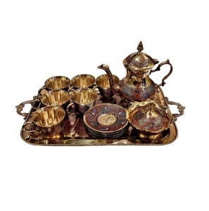 ถ้วยและจานรองทองเหลืองบริสุทธิ์สำหรับเสิร์ฟกาแฟเย็น/ชาเย็นและเครื่องดื่มที่ออกแบบให้บริการโรงแรมบ้านร้านอาหารขนาด150มล. - Product Image 1