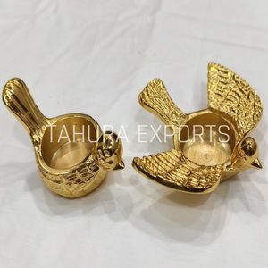 Attractive <b>Marvelous</b> Bird Design Golden Color Tea <b>Light</b> Candle Holder T-<b>Light</b> Holder for Christmas Home Decoration Best Price - Product Image 6