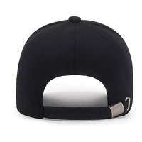 Gorra de Béisbol Negra Unisex de 6 Paneles, Algodón, Cierre Ajustable con Velcro, Gorra Informal de Color Sólido para Adultos