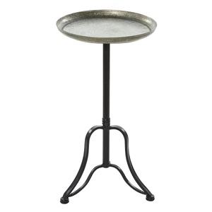 Table d'appoint en métal pour chambre à coucher, salon ou chevet Table blanche Tables d'appoint à plateau rond avec plateau amovible - Product Image 6