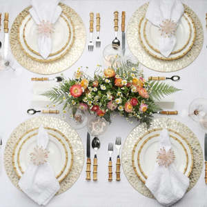 Sous-plat rond en nacre naturelle pour table à manger, tapis de table fait à la main pour événements de mariage et décoration intérieure, fabriqué au Vietnam - Product Image 4