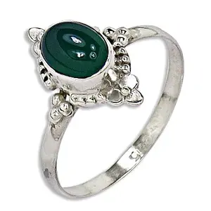 Bague statement en argent 925 pour femmes, topaze ovale délicate, bijoux fins avec pierre naturelle taillée/cabochon - Product Image 1