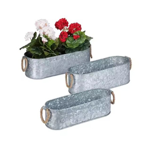 Maceta decorativa para jardín de diseño admirable, jardineras galvanizadas para la maceta de Metal de artículos de jardín más vendida al precio más bajo - Product Image 6