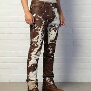 กางเกงหนังวัวแฟชั่นสตรีทแวร์ขายดีสำหรับผู้ชาย สวมใส่สบาย น้ำหนักเบา ดีไซน์ปรับแต่งได้ กางเกงหนังวัวสำหรับผู้ชาย - Product Image 4