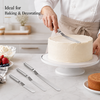 Ensemble de spatules à gâteau en acier inoxydable 6, 8, 10, 12 pouces, spatule à glaçage décalée, couteau à crème pour la pâtisserie professionnelle, vente en gros