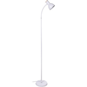 BEL AIR HOME-Lámpara de pie Argos Blanca 155 cm-Luz regulable en metal y madera para decoración nórdica y muebles del hogar Re - Product Image 1