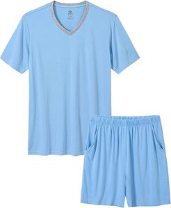 Ensemble de survêtement de sport pour hommes d'été, t-shirts à manches courtes et shorts, 2 pièces, col rond, entraînement, gym, course à pied, ensemble pour hommes - Product Image 1