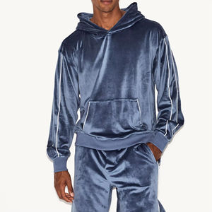 Sudaderas con Capucha de Terciopelo de Seda 100% Bordadas Personalizadas para Hombre, Dos Bolsillos Delanteros, Suministro OEM, Técnica Lavada, Talla Grande, Verano - Product Image 1