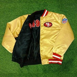 NFL <span class=keywords><strong>San</strong></span> <span class=keywords><strong>Francisco</strong></span> 49ers Vintage 80s saten geri dönüşümlü bombacı tarzı kolej ceketi