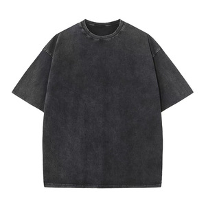 Camiseta personalizada de alta calidad Vintage Plain Street Style para hombre, Camiseta holgada de gran tamaño con cuello redondo y lavado ácido de algodón pesado 100% para hombre - Product Image 6