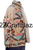 Blouson Bomber Femme Tricoté Main en Coton Suzani Brodé à Volants et Fronces Style Ethnique Bohème Vintage du Fabricant