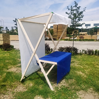 Chariot de Vente Ambulant Pliant en Bois – Stand de Marché, Table de Vendeur Ambulant, Chariot à Fleurs, Stand Promotionnel pour Bazar