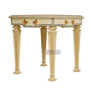 Mesa Auxiliar Cuadrada Artesanal con Incrustaciones de Marquetería Animal Colorida y Detalles Florales Pintados a Mano para Decoración de Hogar de Lujo - Product Image 4