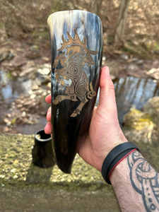 Cuernos Vikingos de Alta Calidad 100% Auténticos, Pulidos, de 16-20 Pulgadas, de Cuerno de Buey/Vaca, Resistentes al Agua, Decoración Religiosa Europea para el Hogar - Product Image 4