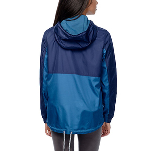 Top Quality New Arrival Wholesale Custom Women Nylon Hooded <b>Pullover</b> Blank Windbreaker <b>Jacket</b> With Front Pocket - Product Image 3