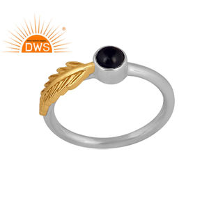 Nuevo diseño de plata esterlina fina, piedras preciosas de ónix negro Natural, anillo apilable, fabricante de joyas de diseñador - Product Image 1